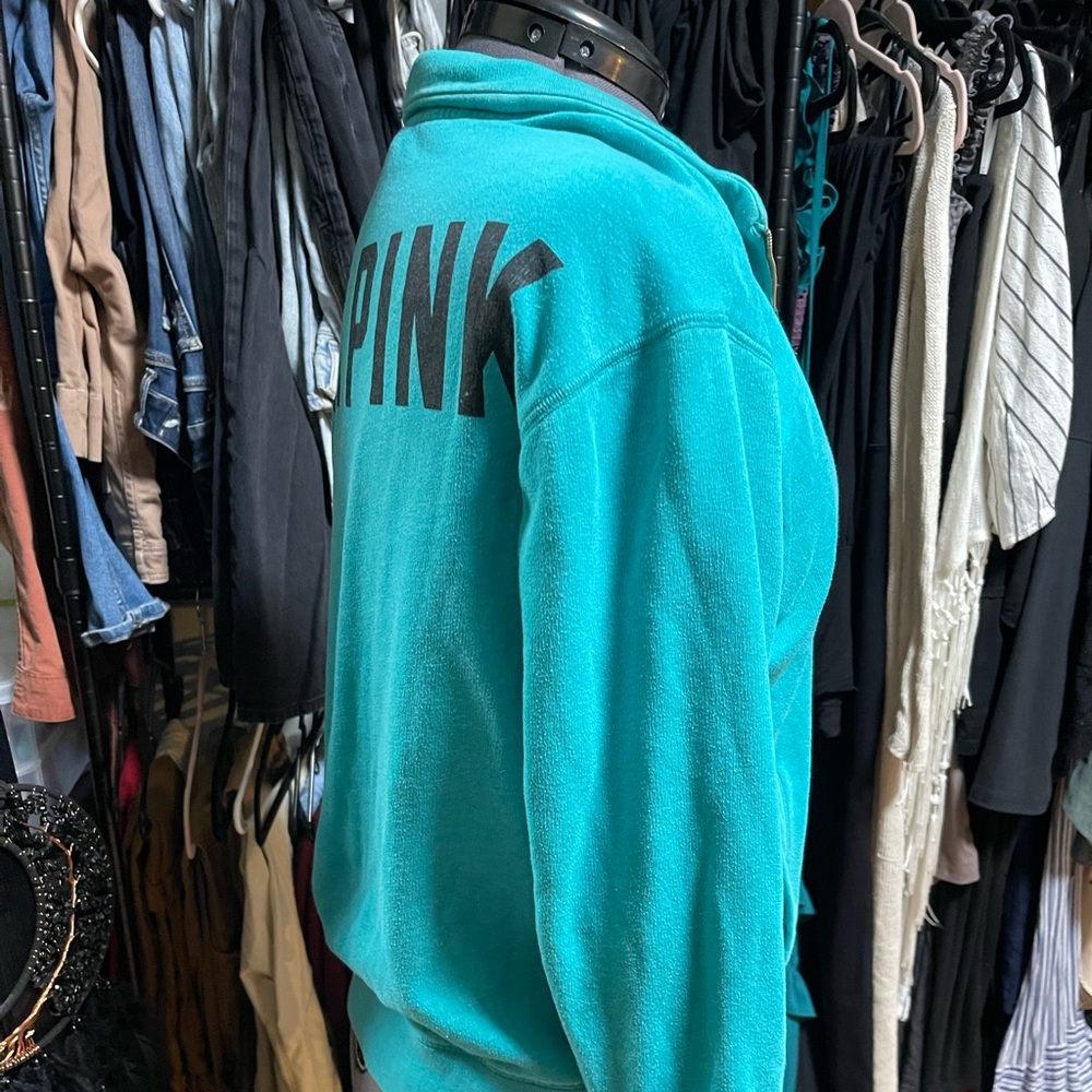 PINK turquoise quarter zip